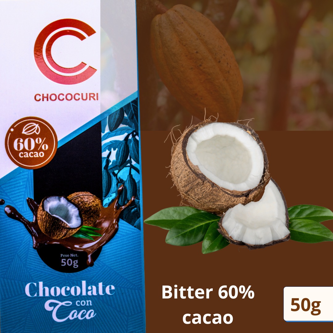 Chocolate con Coco 60% de Cacao 50g