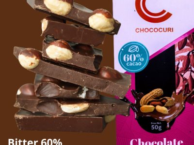 Chocolate con Maní 60% de Cacao 50g